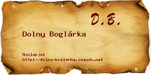 Dolny Boglárka névjegykártya